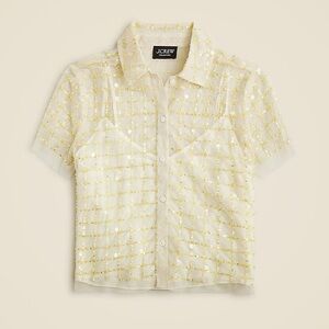 NWOT J.Crew Collection cropped Gamine shirt with patterned sequins